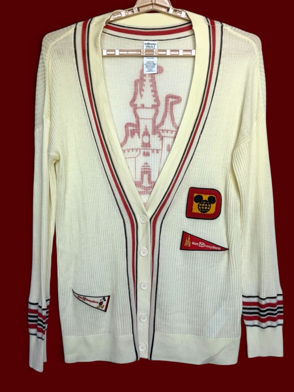 Disney World 50th Anniversary Vault Collection Cardigan Sweater XL Pennants